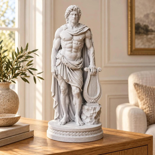 Apollo statue with - lyre,, greek
