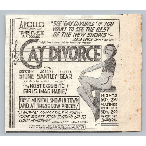 1933 gay divorce musical - musical, ad