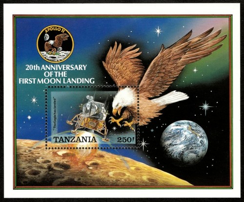 Tanzania 1989 moon landing - moon,