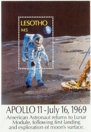 Lesotho 1989 apollo 11 moon - -,