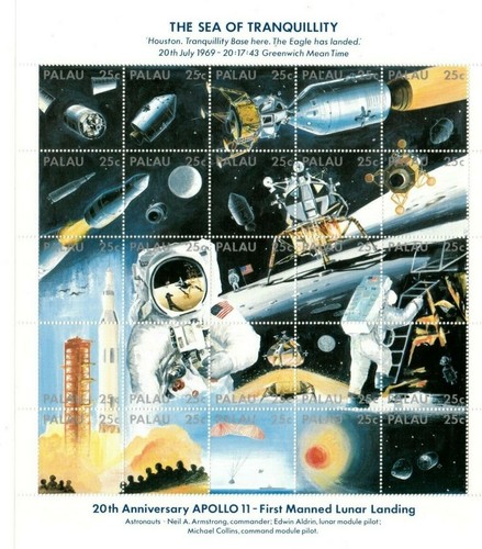 Palau 1989 apollo moon - moon,