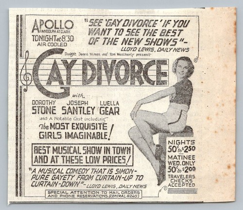 1933 gay divorce musical - musical, ad